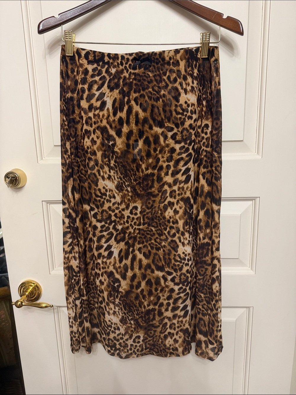 Fashion Nova Leopard-Print Midi mesh Skirt